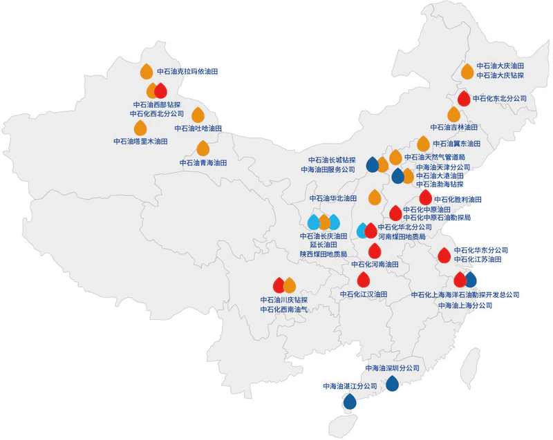 培康佳业国内主要油田与海外项目覆盖地图