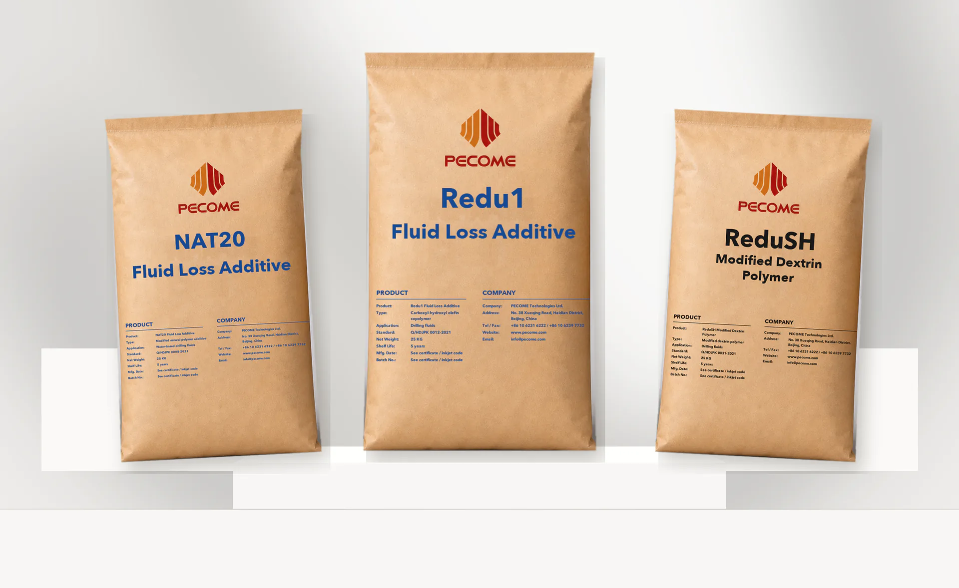 NAT20, Redu1, and ReduSH fluid-loss additive packaging family