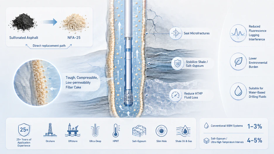 NFA-25 wellbore-stability mechanism as an alternative to sulfonated asphalt