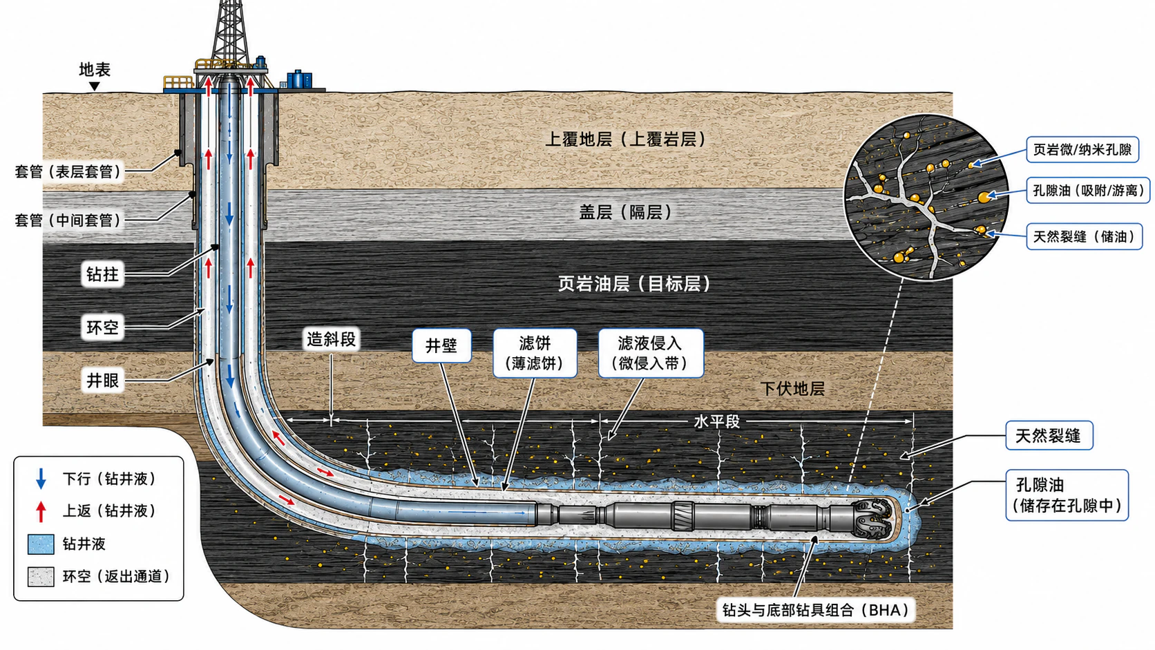 Weigh 有机盐页岩油钻井液技术地层示意图