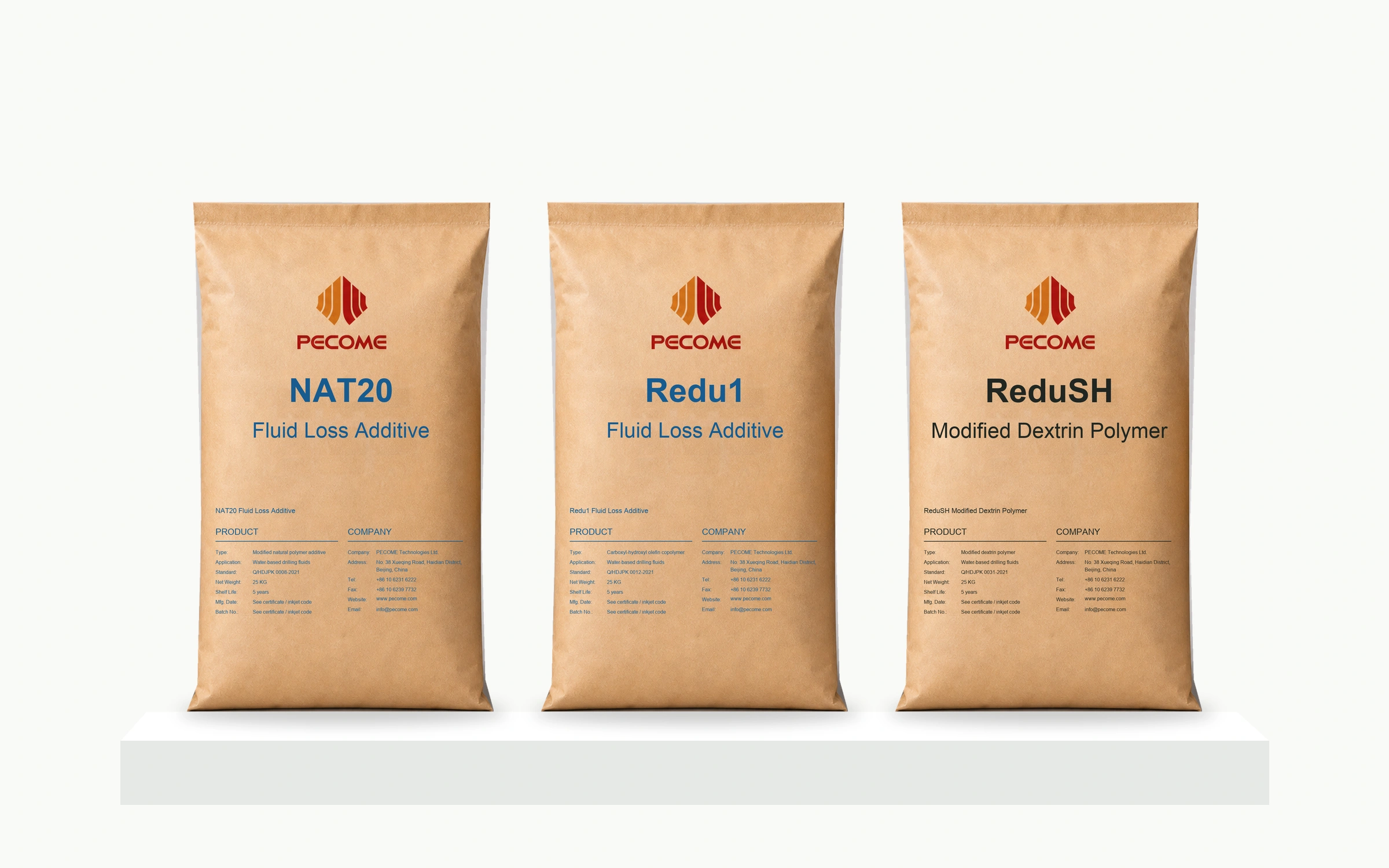 Упаковки понизителей фильтрации NAT20, Redu1 и ReduSH