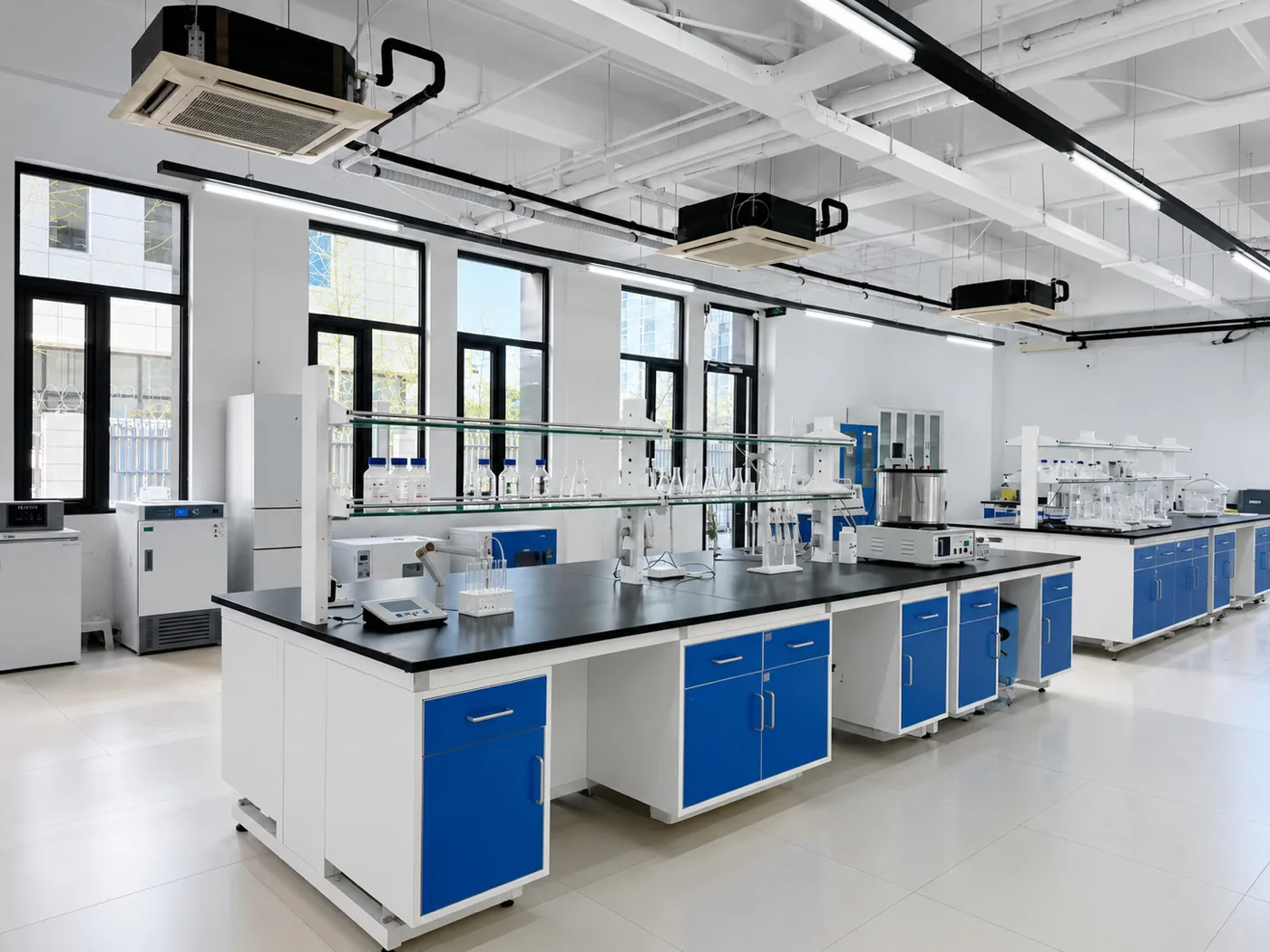 Laboratory instruments and testing benches